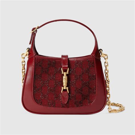 gucci jackie 1961 mini red|Jackie 1961 GG crystal mini bag in red .